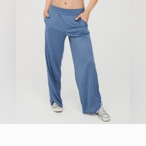 Blue Wide-Leg Track Pants